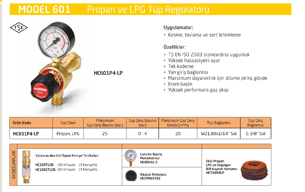 Model 601 · Propan / LPG — Teknik föy