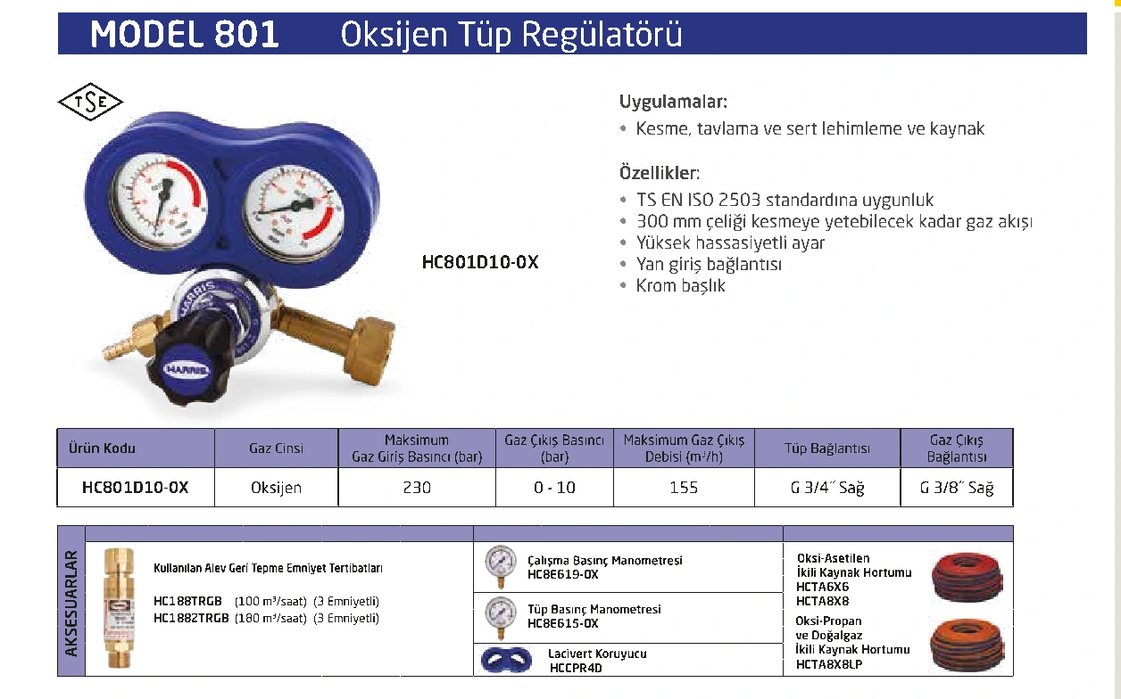 Model 801 · Oksijen — Teknik föy